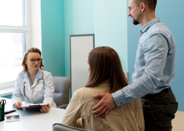 pareja recibiendo asesoria sobre fertilidad