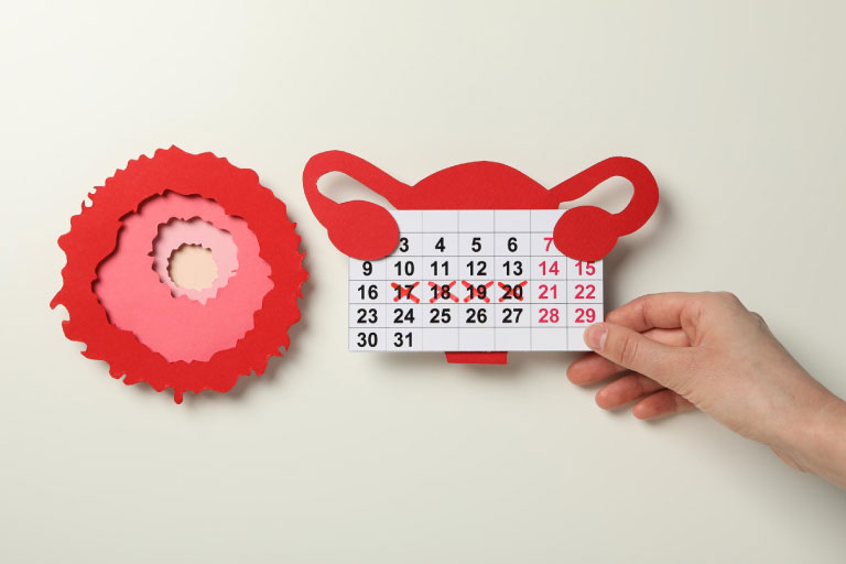 Calendario con útero